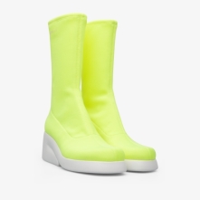 Camper Kaah Womens Ankle Boots US-65430 Neon Yellow Clearance